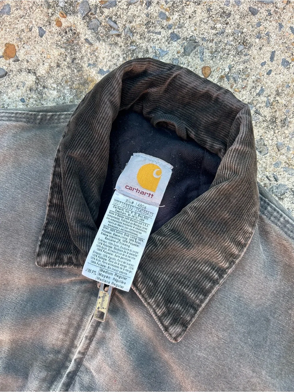VTG Rare Faded Distressed Carhartt Jacket J165 PTL Duck Bomber Size M